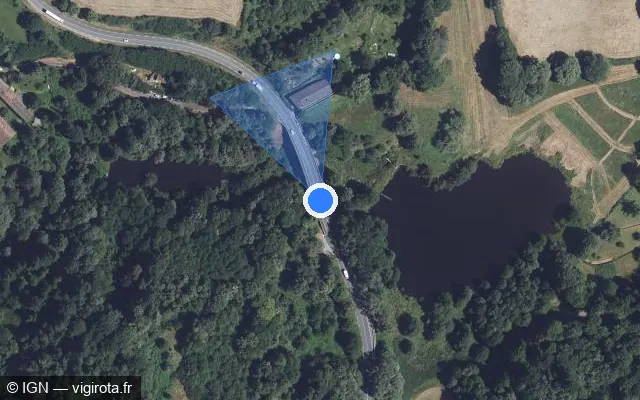 Vue satellite de l'emplacement du radar fixe à Nantiat
