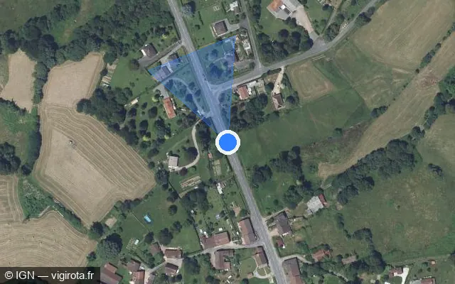Vue satellite de l'emplacement du radar fixe à Châlus