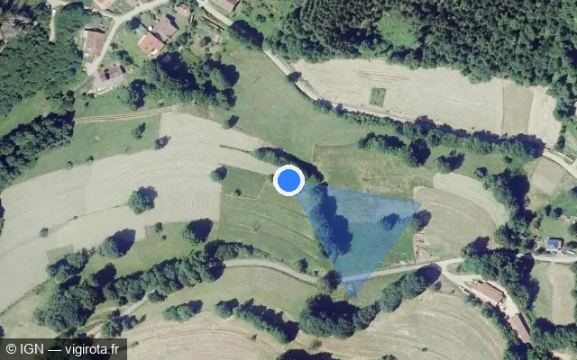 Vue satellite de l'emplacement du radar fixe à Lusse