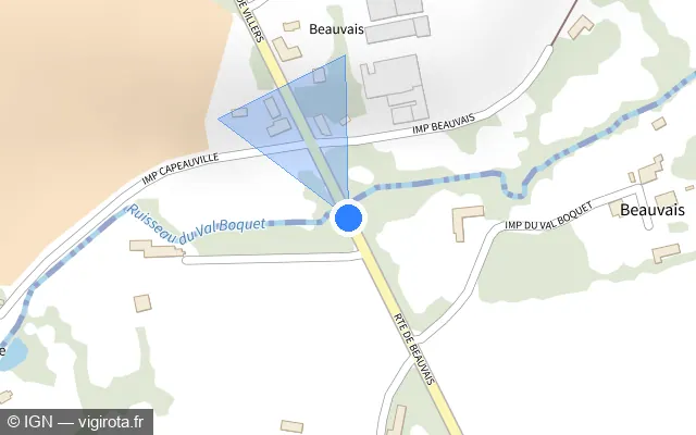 Vue plan de l'emplacement du radar fixe à Longvillers