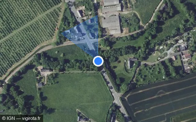 Vue satellite de l'emplacement du radar fixe à Longvillers