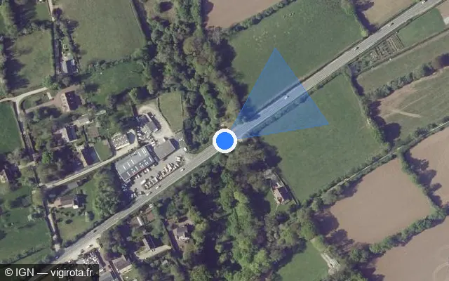 Vue satellite de l'emplacement du radar fixe à Virandeville