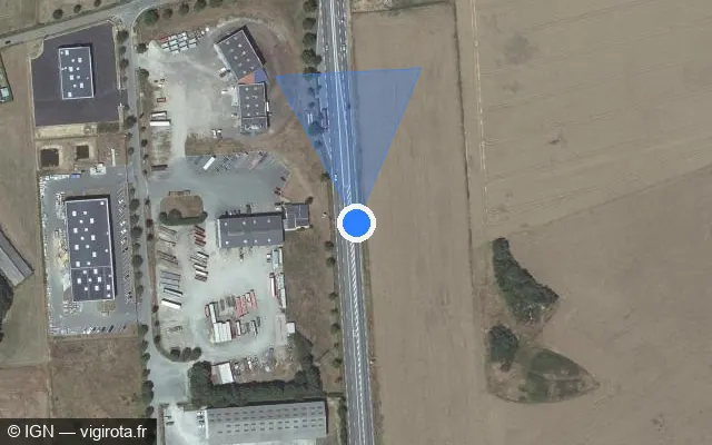 Vue satellite de l'emplacement du radar fixe à Béthon