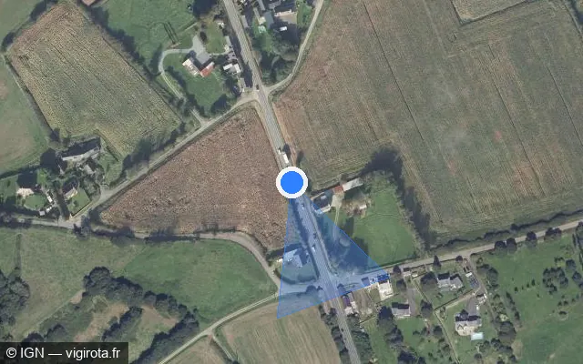 Vue satellite de l'emplacement du radar fixe à Dirinon