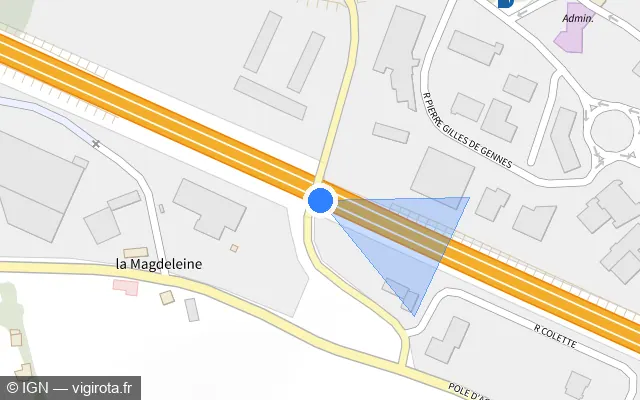 Vue plan de l'emplacement du radar fixe à Baye
