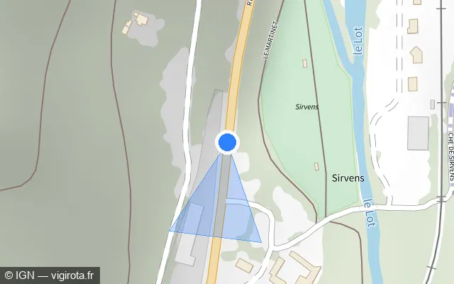 Vue plan de l'emplacement du radar fixe à Mende