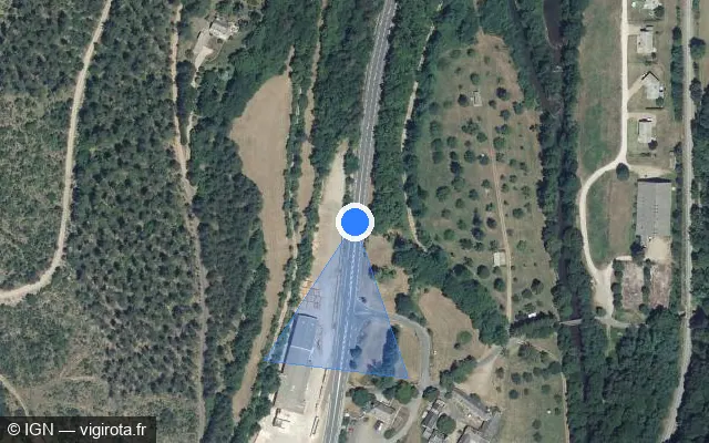 Vue satellite de l'emplacement du radar fixe à Mende
