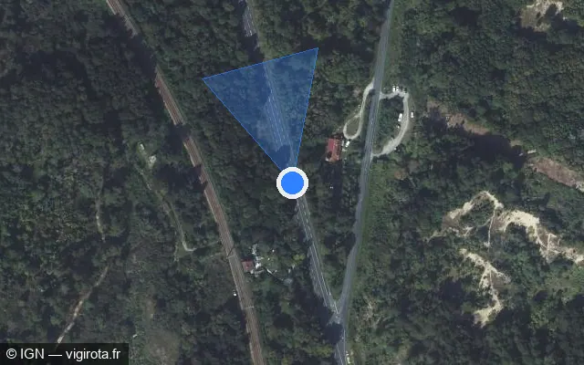 Vue satellite de l'emplacement du radar fixe à Camiers