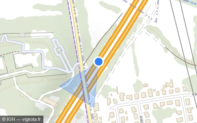 Vue plan de l'emplacement du radar fixe à Mundolsheim