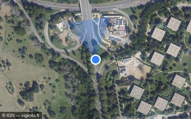 Vue satellite de l'emplacement du radar fixe à Le Chesnay-Rocquencourt