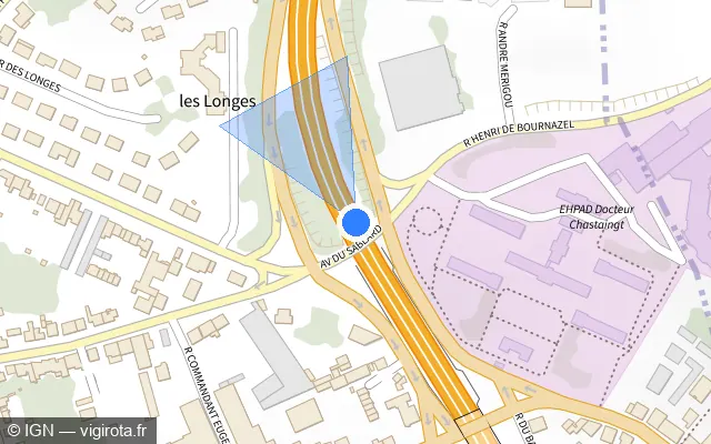 Vue plan de l'emplacement du radar fixe à Panazol