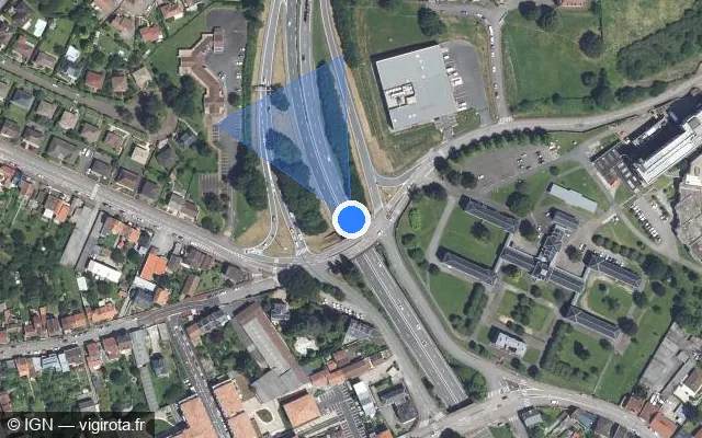 Vue satellite de l'emplacement du radar fixe à Panazol