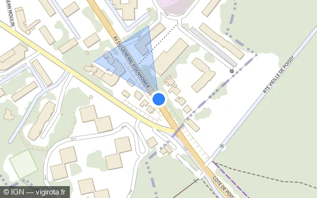 Vue plan de l'emplacement du radar fixe à Poissy