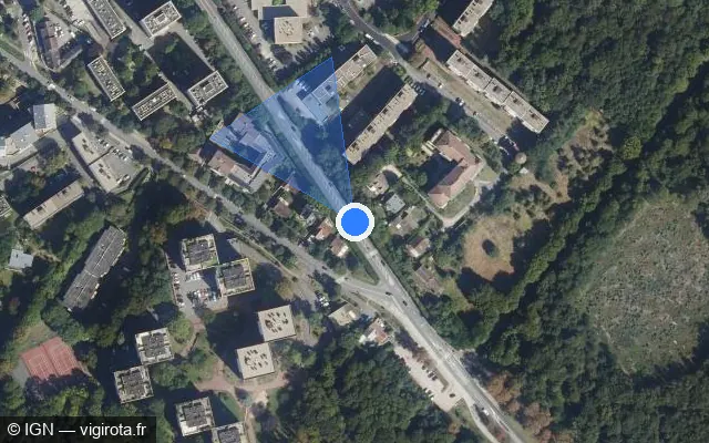 Vue satellite de l'emplacement du radar fixe à Poissy
