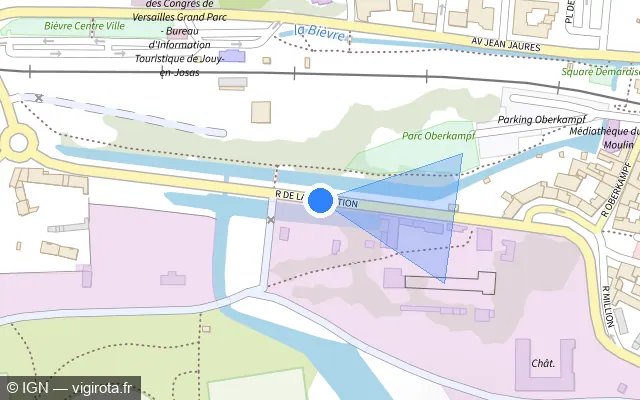 Vue plan de l'emplacement du radar fixe à Jouy-en-Josas