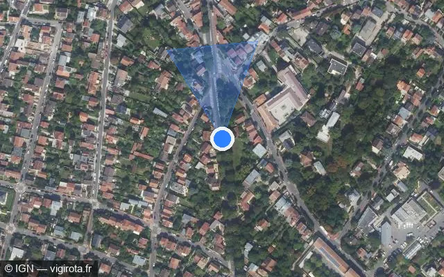 Vue satellite de l'emplacement du radar fixe à Clamart