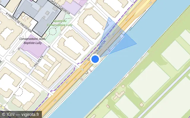 Vue plan de l'emplacement du radar fixe à Puteaux