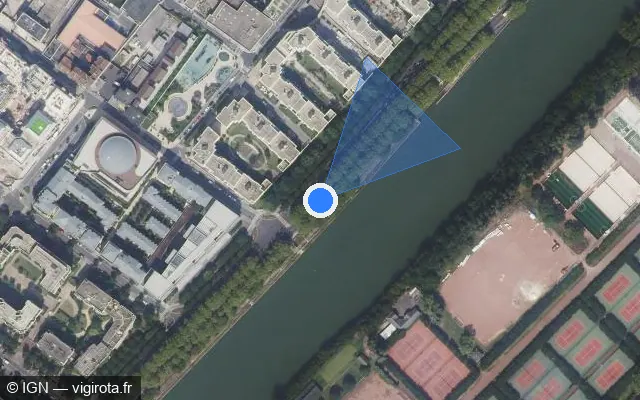 Vue satellite de l'emplacement du radar fixe à Puteaux
