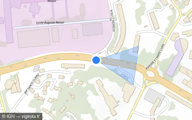Vue plan de l'emplacement du radar fixe à Isle