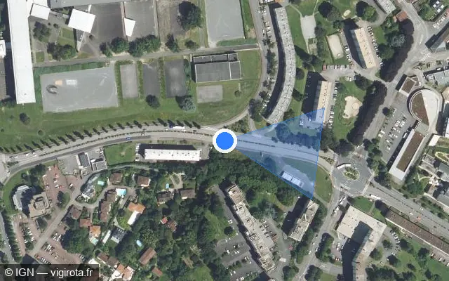 Vue satellite de l'emplacement du radar fixe à Isle