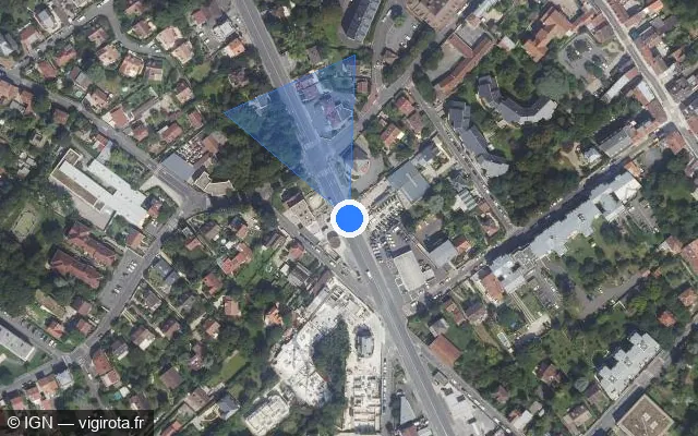 Vue satellite de l'emplacement du radar fixe à Limeil-Brévannes