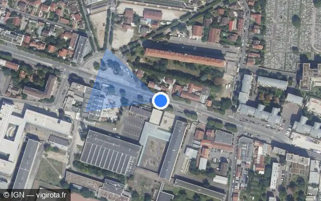 Vue satellite de l'emplacement du radar fixe à Champigny-sur-Marne