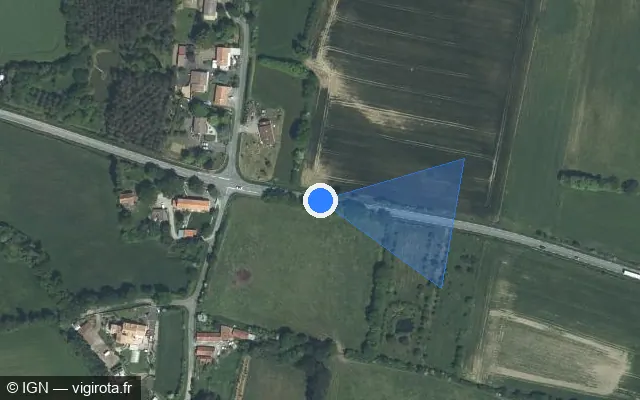 Vue satellite de l'emplacement du radar fixe à Saint-Père-en-Retz