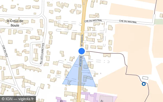 Vue plan de l'emplacement du radar fixe à Saint-Just-d'Ardèche