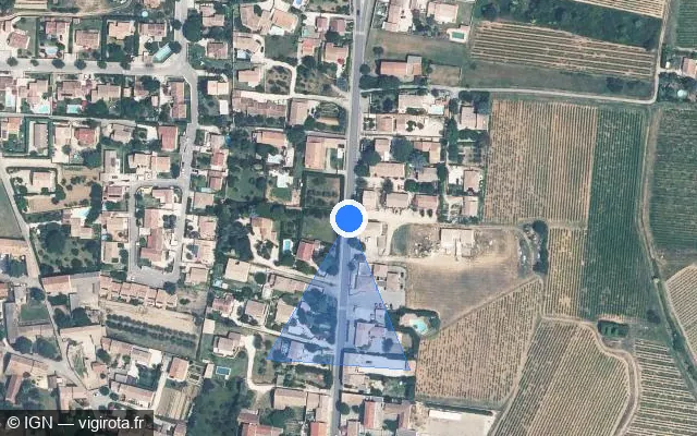 Vue satellite de l'emplacement du radar fixe à Saint-Just-d'Ardèche
