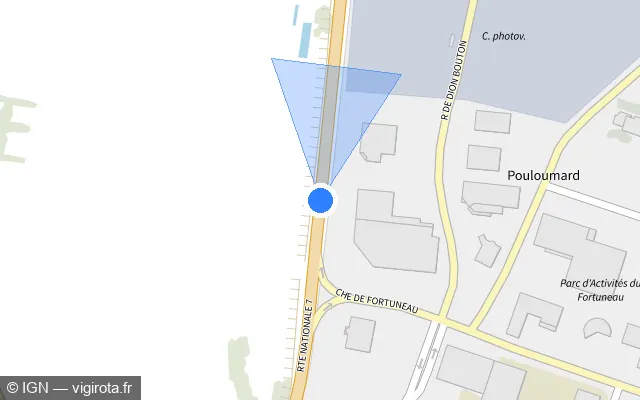 Vue plan de l'emplacement du radar fixe à Montélimar