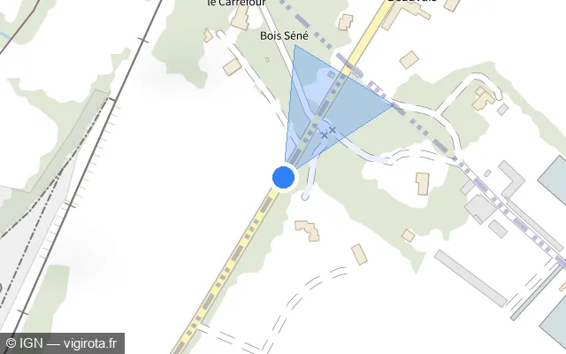 Vue plan de l'emplacement du radar fixe à Verrières-en-Anjou