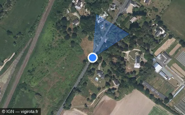 Vue satellite de l'emplacement du radar fixe à Verrières-en-Anjou