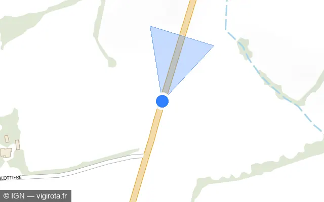 Vue plan de l'emplacement du radar fixe à Trémentines