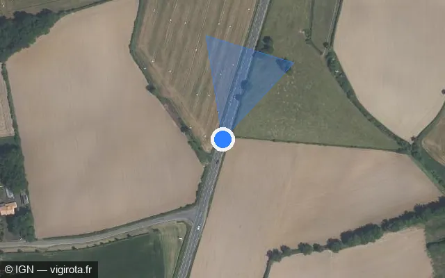 Vue satellite de l'emplacement du radar fixe à Trémentines