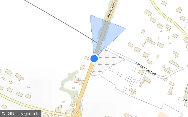 Vue plan de l'emplacement du radar fixe à Le Coudray-Macouard