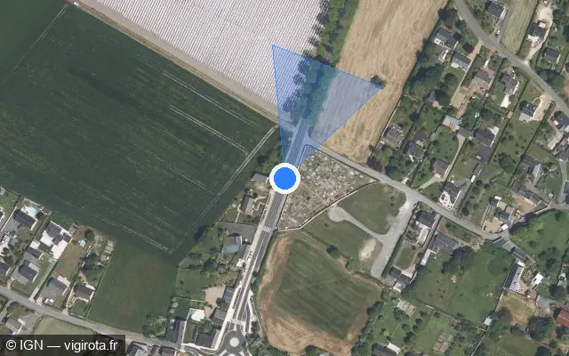 Vue satellite de l'emplacement du radar fixe à Le Coudray-Macouard