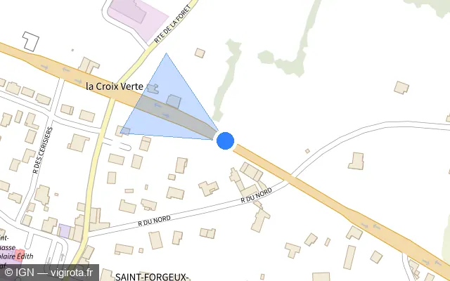 Vue plan de l'emplacement du radar fixe à Saint-Forgeux-Lespinasse
