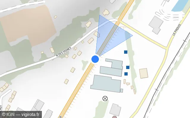 Vue plan de l'emplacement du radar fixe à Le Montsaugeonnais