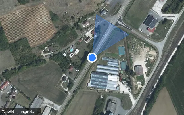 Vue satellite de l'emplacement du radar fixe à Le Montsaugeonnais