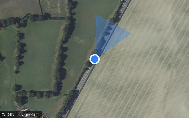 Vue satellite de l'emplacement du radar fixe à Courbeveille