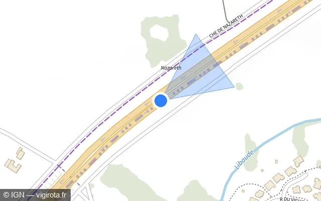 Vue plan de l'emplacement du radar fixe à Wicres