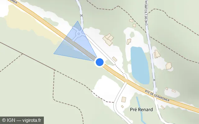 Vue plan de l'emplacement du radar fixe à Épinal
