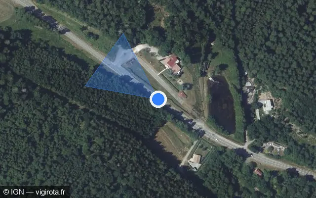 Vue satellite de l'emplacement du radar fixe à Épinal