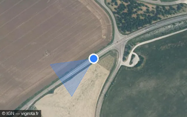 Vue satellite de l'emplacement du radar fixe à Tonnerre