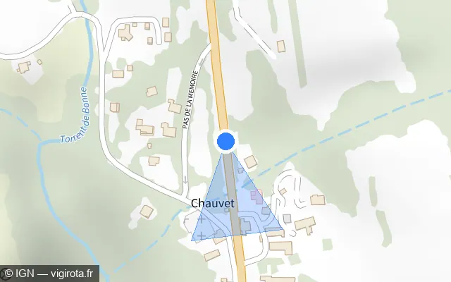 Vue plan de l'emplacement du radar fixe à Gap