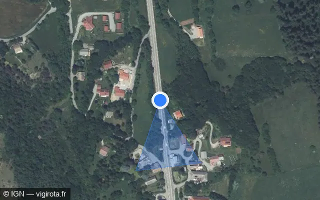 Vue satellite de l'emplacement du radar fixe à Gap