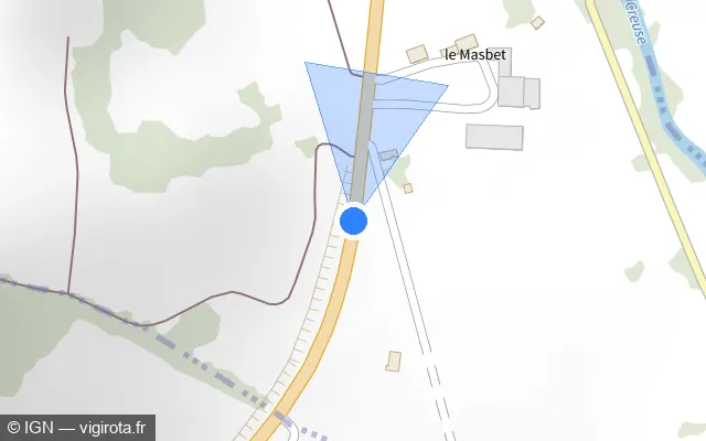 Vue plan de l'emplacement du radar fixe à Saint-Quentin-la-Chabanne