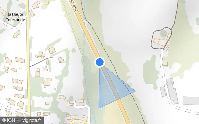 Vue plan de l'emplacement du radar fixe à Neffes