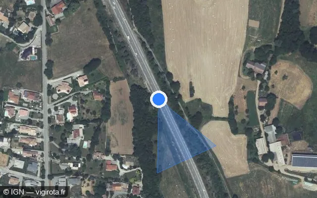 Vue satellite de l'emplacement du radar fixe à Neffes