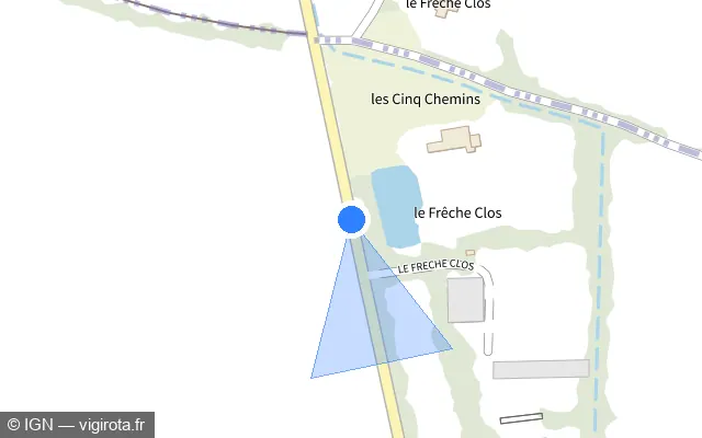 Vue plan de l'emplacement du radar fixe à Saint-Alban